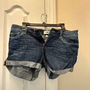 PAIGE Women's Dark Blue Jean Shorts